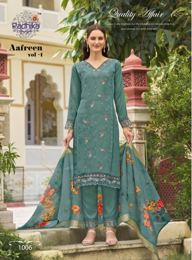 Aafreen Vol 1 By Radhika Silk Designer Kurti With Bottom Dupatta Wholesale Shop In Surat
